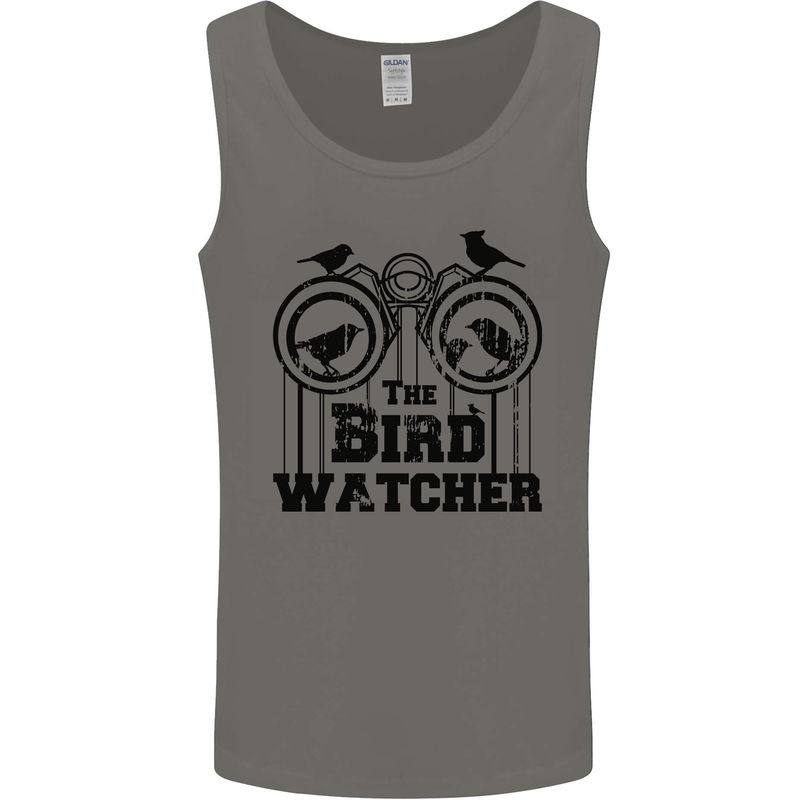 The Bird Watcher Watching Funny Mens Vest Tank Top Charcoal