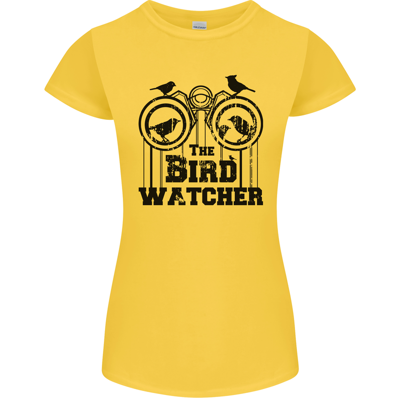The Bird Watcher Watching Funny Womens Petite Cut T-Shirt Yellow