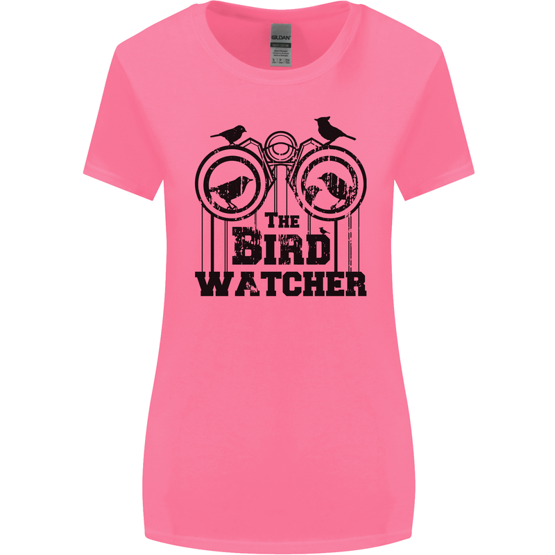 The Bird Watcher Watching Funny Womens Wider Cut T-Shirt Azalea