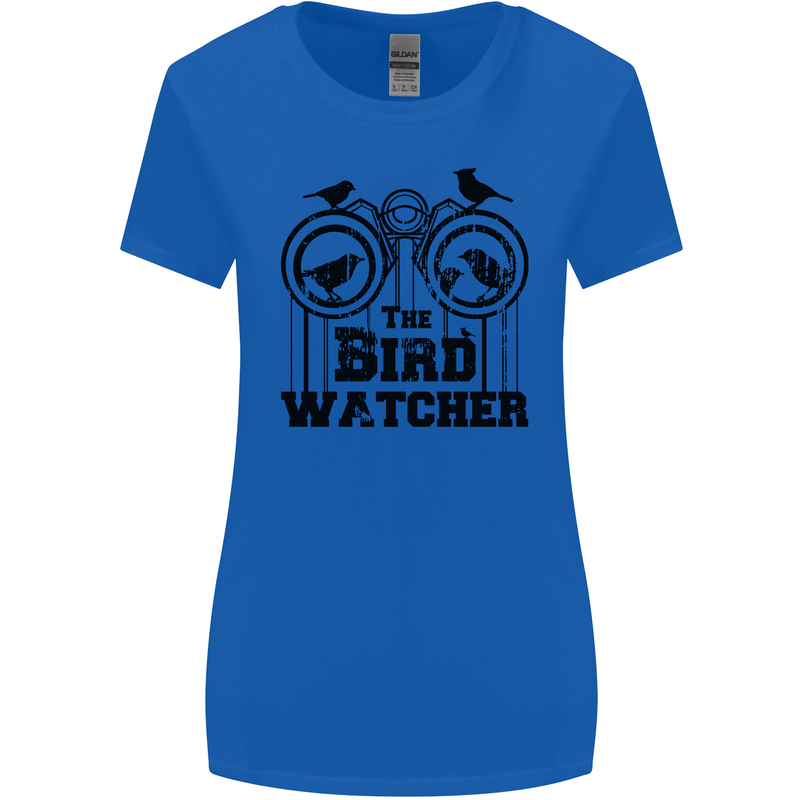 The Bird Watcher Watching Funny Womens Wider Cut T-Shirt Royal Blue