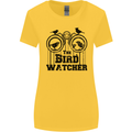 The Bird Watcher Watching Funny Womens Wider Cut T-Shirt Yellow