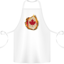 The Canadian Maple Leaf Flag Fire Canada Cotton Apron 100% Organic White
