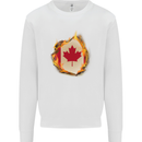 The Canadian Maple Leaf Flag Fire Canada Kids Sweatshirt Jumper White