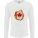 The Canadian Maple Leaf Flag Fire Canada Mens Long Sleeve T-Shirt White