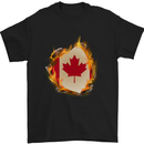 The Canadian Maple Leaf Flag Fire Canada Mens T-Shirt Cotton Gildan Black