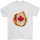 The Canadian Maple Leaf Flag Fire Canada Mens T-Shirt Cotton Gildan White