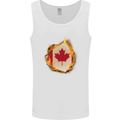 The Canadian Maple Leaf Flag Fire Canada Mens Vest Tank Top White