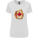 The Canadian Maple Leaf Flag Fire Canada Womens Wider Cut T-Shirt White