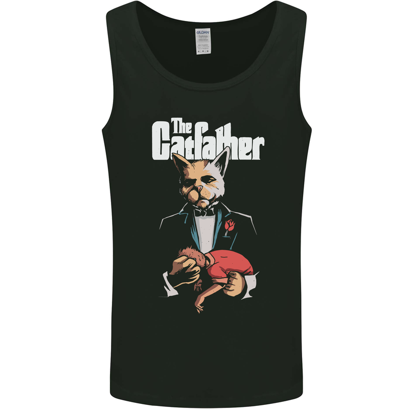 The Cat Father Funny Parody Mens Vest Tank Top Black
