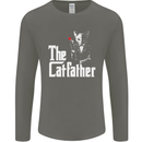 The Cat Father Parody Kitten Lover Animal Mens Long Sleeve T-Shirt Charcoal