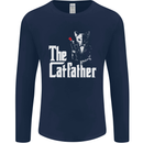 The Cat Father Parody Kitten Lover Animal Mens Long Sleeve T-Shirt Navy Blue