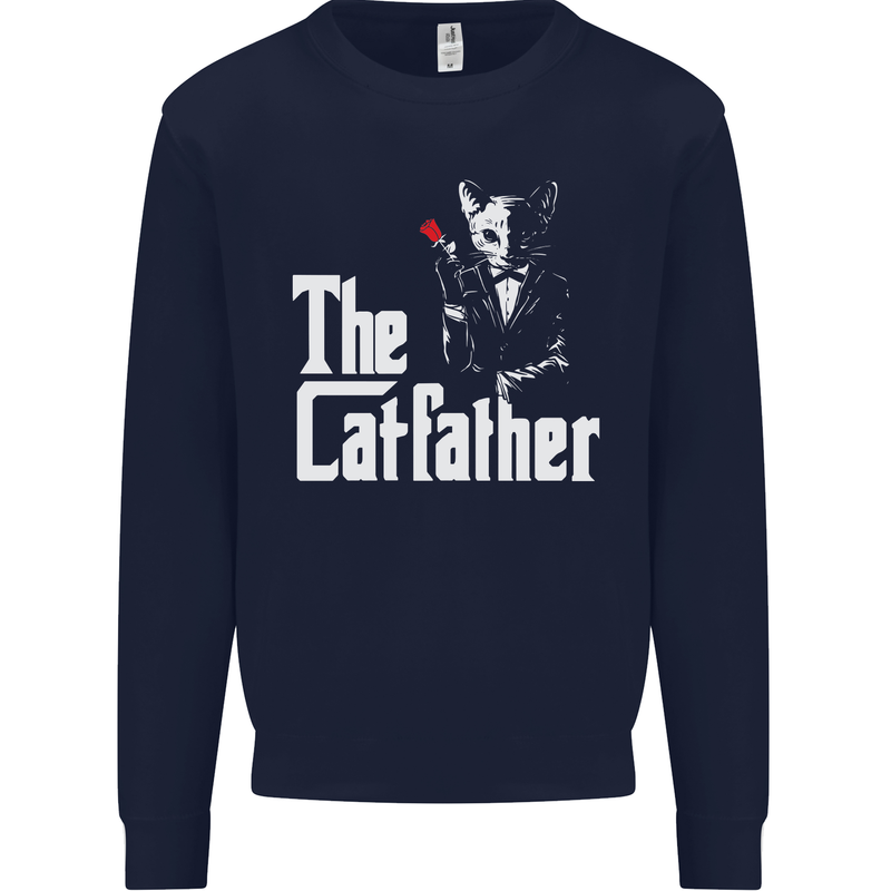 The Cat Father Parody Kitten Lover Animal Mens Sweatshirt Jumper Navy Blue