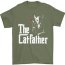 The Cat Father Parody Kitten Lover Animal Mens T-Shirt Cotton Gildan Military Green