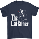 The Cat Father Parody Kitten Lover Animal Mens T-Shirt Cotton Gildan Navy Blue