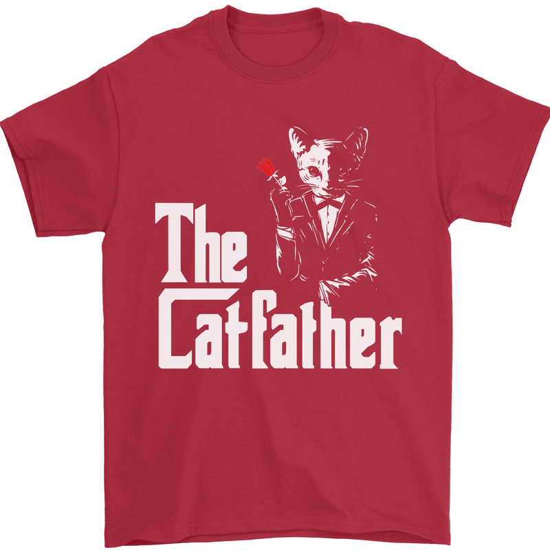 The Cat Father Parody Kitten Lover Animal Mens T-Shirt Cotton Gildan Red