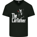 The Cat Father Parody Kitten Lover Animal Mens V-Neck Cotton T-Shirt Black