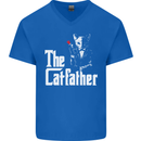 The Cat Father Parody Kitten Lover Animal Mens V-Neck Cotton T-Shirt Royal Blue