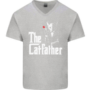 The Cat Father Parody Kitten Lover Animal Mens V-Neck Cotton T-Shirt White