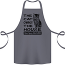 The Cat Owns the House Funny Kitten Cotton Apron 100% Organic Steel