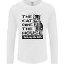 The Cat Owns the House Funny Kitten Mens Long Sleeve T-Shirt White