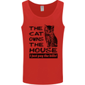 The Cat Owns the House Funny Kitten Mens Vest Tank Top Red