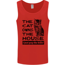 The Cat Owns the House Funny Kitten Mens Vest Tank Top Red