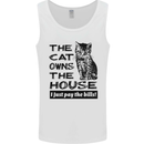 The Cat Owns the House Funny Kitten Mens Vest Tank Top White
