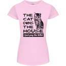The Cat Owns the House Funny Kitten Womens Petite Cut T-Shirt Light Pink