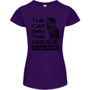 The Cat Owns the House Funny Kitten Womens Petite Cut T-Shirt Purple
