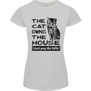 The Cat Owns the House Funny Kitten Womens Petite Cut T-Shirt Sports Grey
