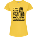 The Cat Owns the House Funny Kitten Womens Petite Cut T-Shirt Yellow