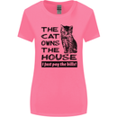 The Cat Owns the House Funny Kitten Womens Wider Cut T-Shirt Azalea