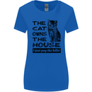 The Cat Owns the House Funny Kitten Womens Wider Cut T-Shirt Royal Blue