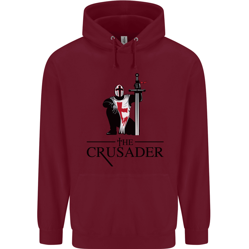 The Cusader Knights Templar St Georges Day Childrens Kids Hoodie Maroon