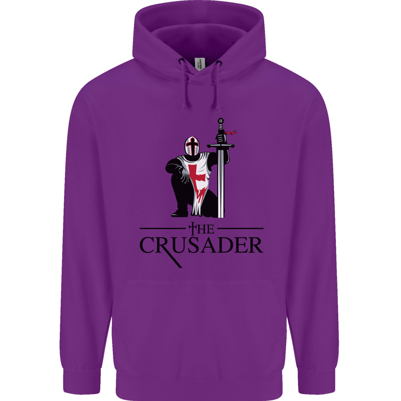 The Cusader Knights Templar St Georges Day Childrens Kids Hoodie Purple