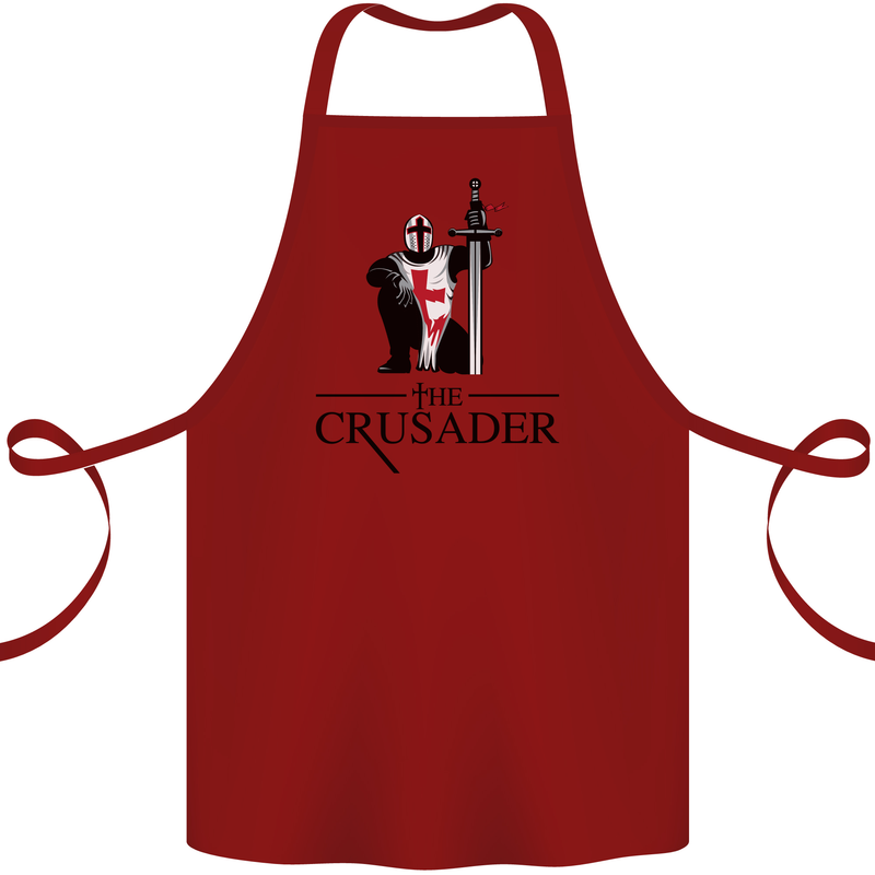 The Cusader Knights Templar St Georges Day Cotton Apron 100% Organic Maroon