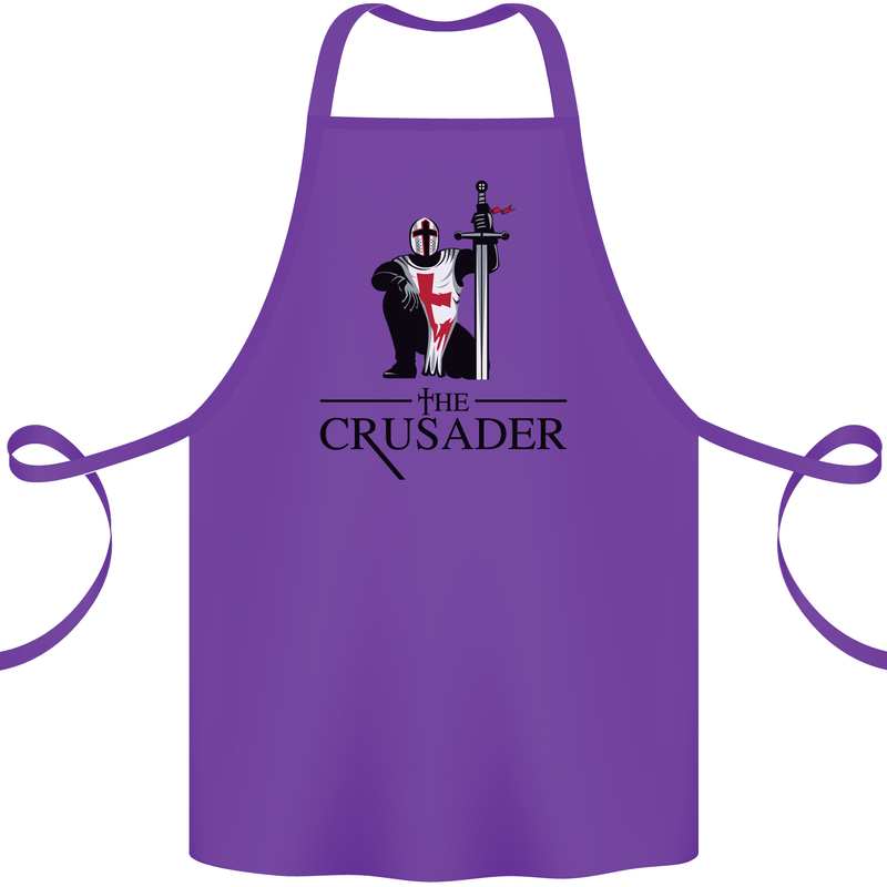 The Cusader Knights Templar St Georges Day Cotton Apron 100% Organic Purple