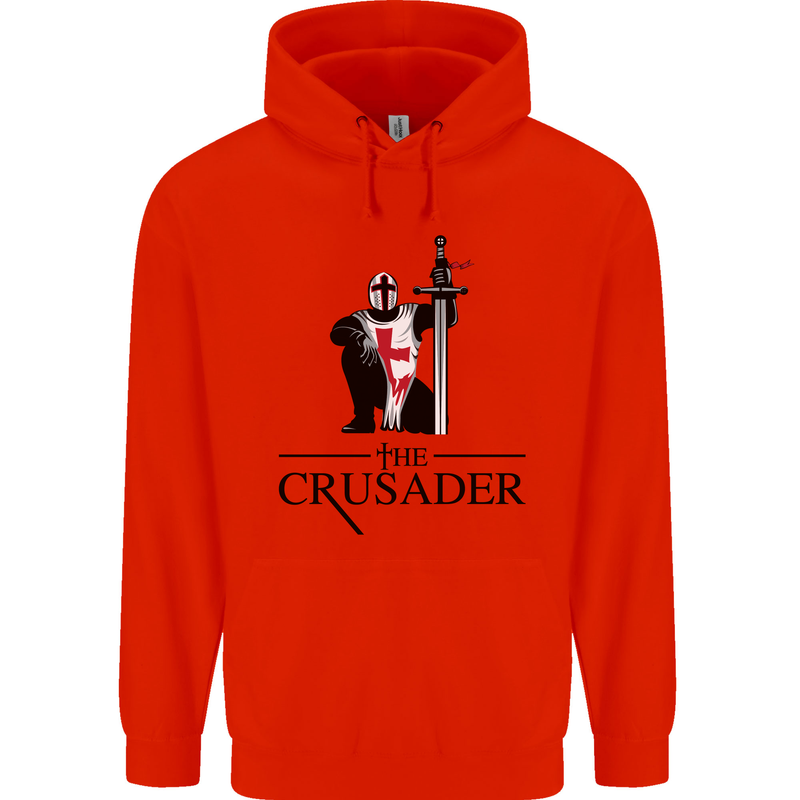 The Cusader Knights Templar St Georges Day Mens 80% Cotton Hoodie Bright Red