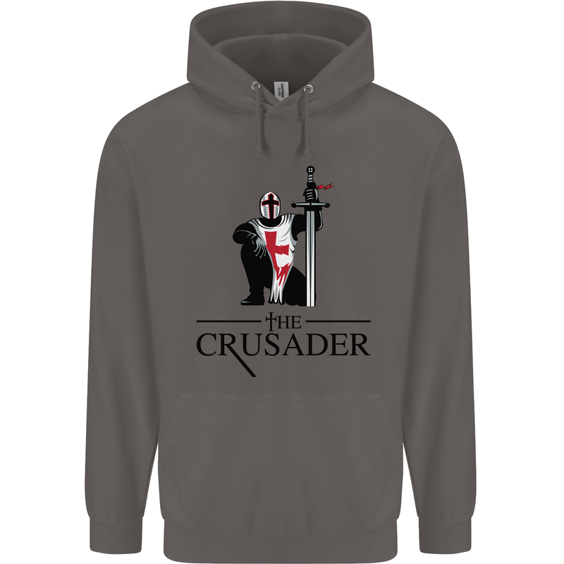 The Cusader Knights Templar St Georges Day Mens 80% Cotton Hoodie Charcoal