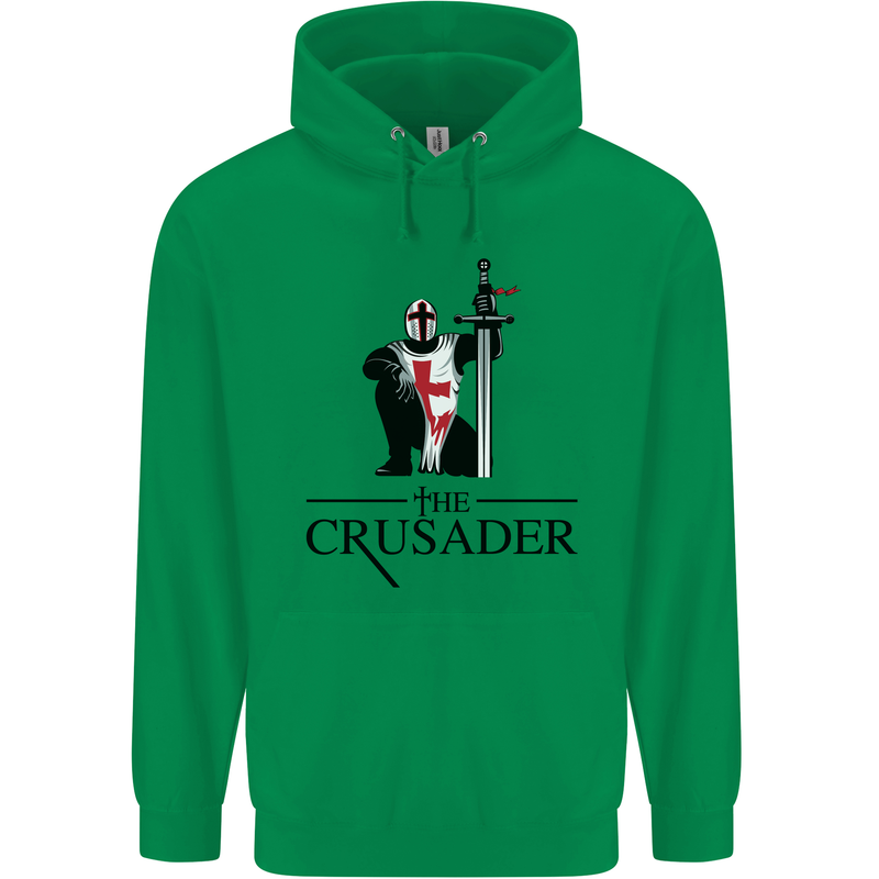 The Cusader Knights Templar St Georges Day Mens 80% Cotton Hoodie Irish Green