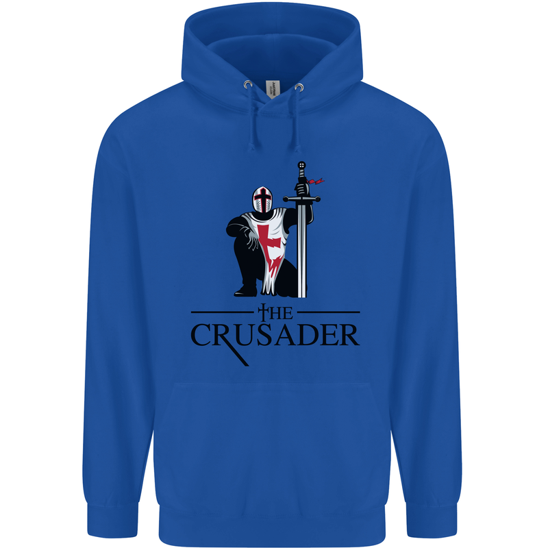 The Cusader Knights Templar St Georges Day Mens 80% Cotton Hoodie Royal Blue