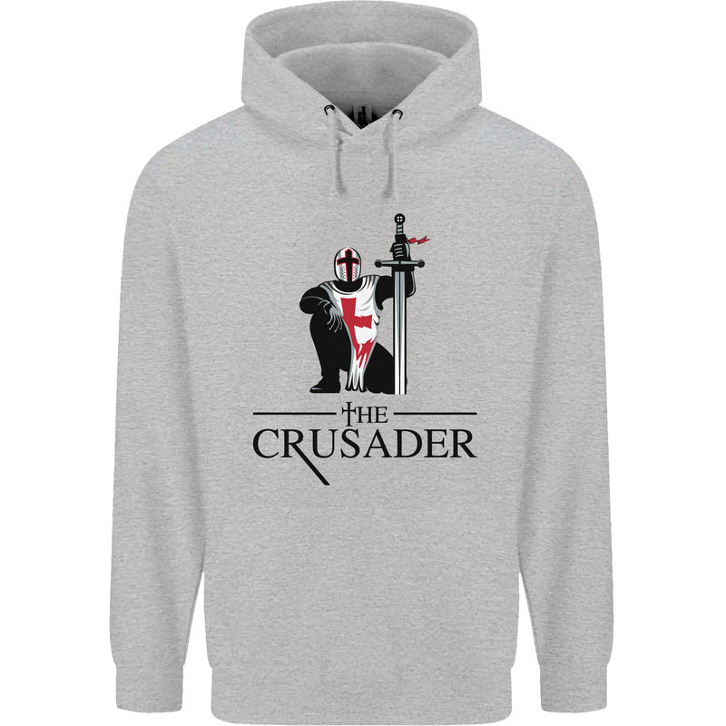 The Cusader Knights Templar St Georges Day Mens 80% Cotton Hoodie Sports Grey
