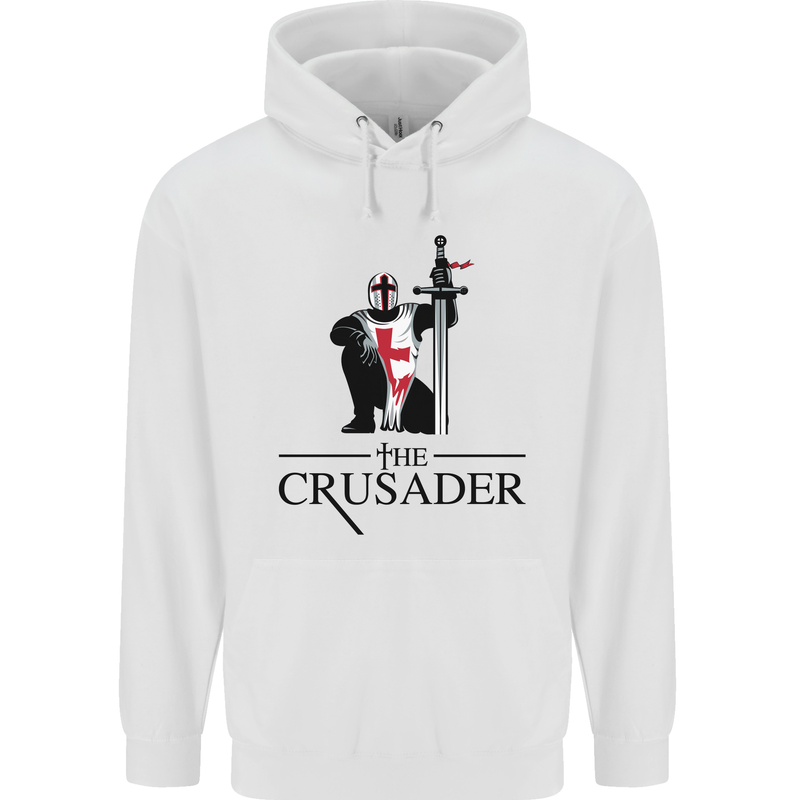 The Cusader Knights Templar St Georges Day Mens 80% Cotton Hoodie White