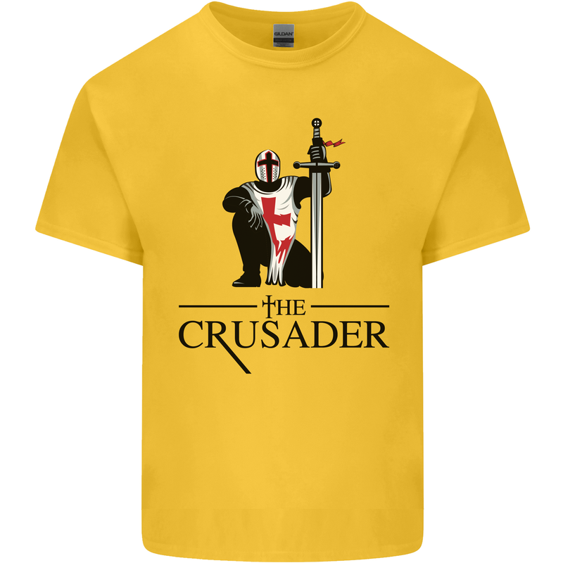 The Cusader Knights Templar St Georges Day Mens Cotton T-Shirt Tee Top Yellow