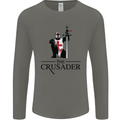 The Cusader Knights Templar St Georges Day Mens Long Sleeve T-Shirt Charcoal