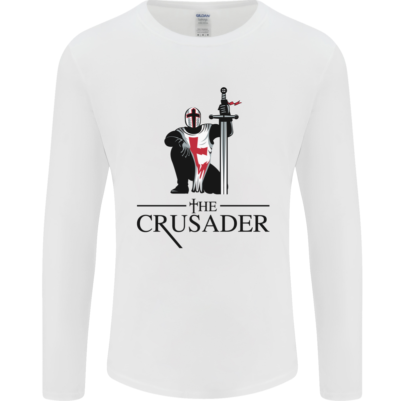 The Cusader Knights Templar St Georges Day Mens Long Sleeve T-Shirt White