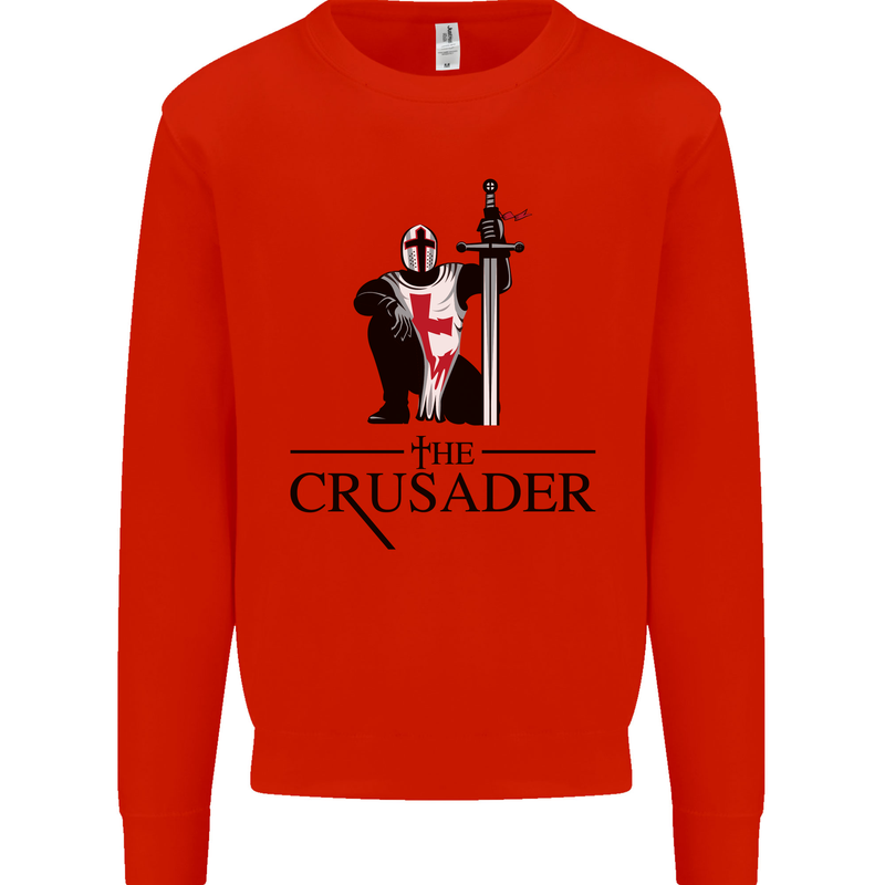 The Cusader Knights Templar St Georges Day Mens Sweatshirt Jumper Bright Red