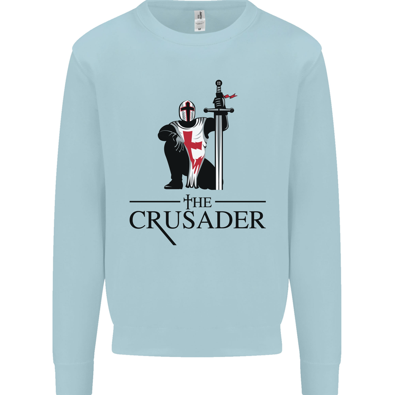 The Cusader Knights Templar St Georges Day Mens Sweatshirt Jumper Light Blue