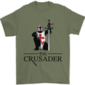 The Cusader Knights Templar St Georges Day Mens T-Shirt Cotton Gildan Military Green