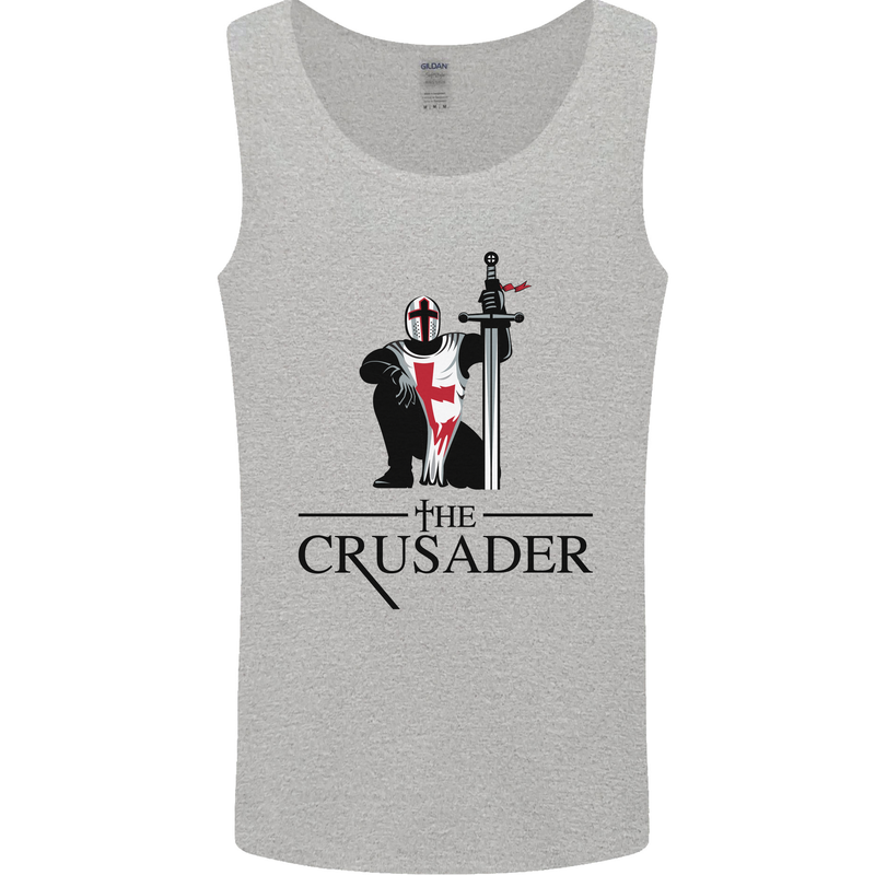The Cusader Knights Templar St Georges Day Mens Vest Tank Top Sports Grey